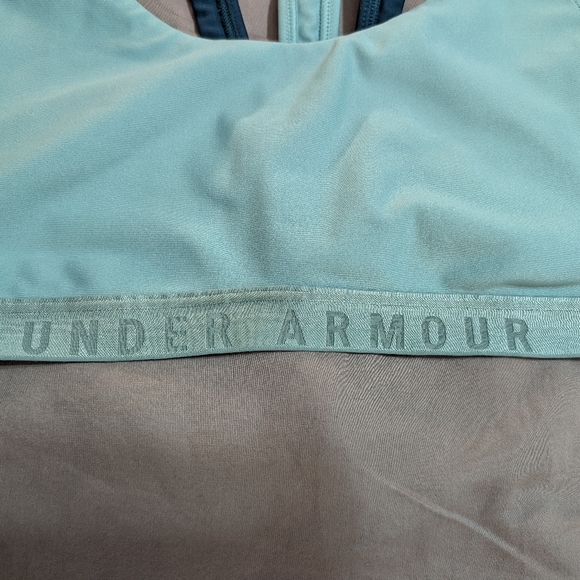 Under Armour Teal Heat Gear Cutout T Low Impact Sports Bra Size L - Picture 3 of 7